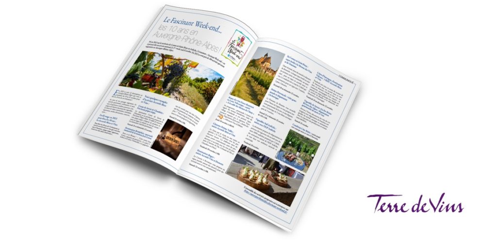 Dossiers spéciaux et annonces presse : Double Page Terre de Vins présentant Le Fascinant Week-end